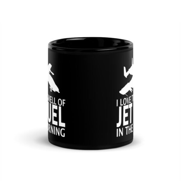 I Love the Smell of Jet Fuel in the Morning (A-10) – Black Glossy Mug - Image 4