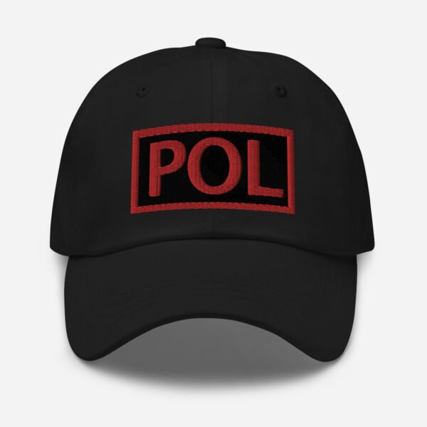 Embroidered (Black/Red) POL Duty Identifier - Dad Hat
