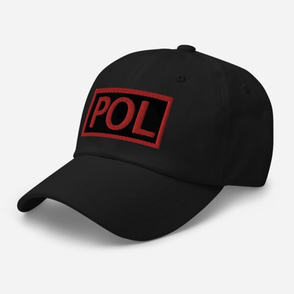Embroidered (Black/Red) POL Duty Identifier - Dad Hat - Image 3